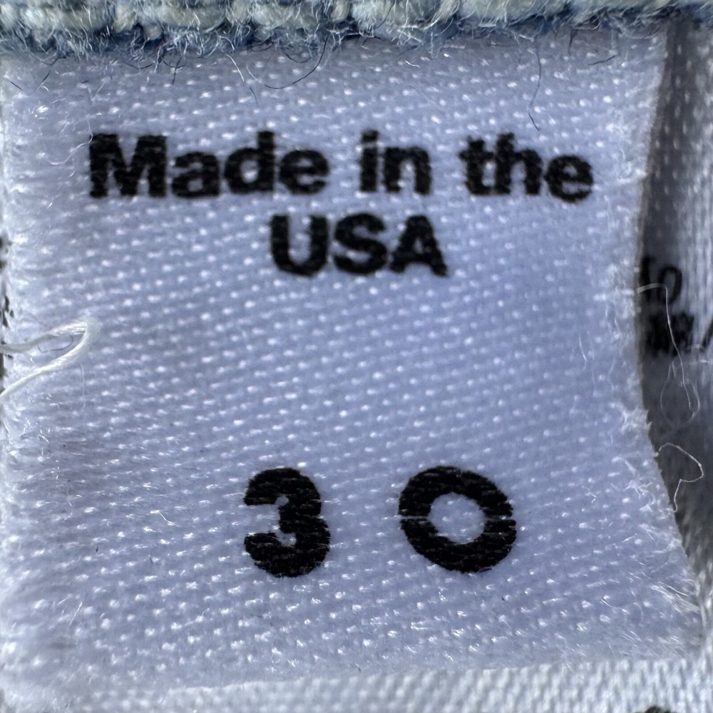 AMERICAN APPAREL Dark Indigo Acid Wash Jeans 30x25 Made in USA Straight Raw Cuff - Picture 6 of 14